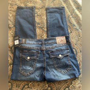 New True Religion Geno T- Flap Jeans Size 36W 32L